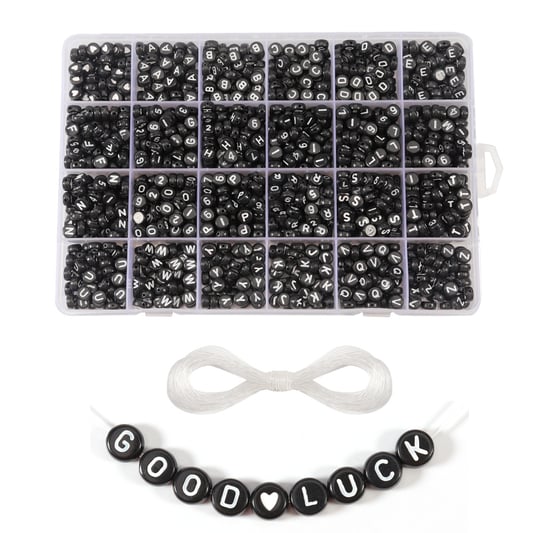 Wholesale A-Z Letter Beads Kit Flat Round Craft Alphabet Beads Making