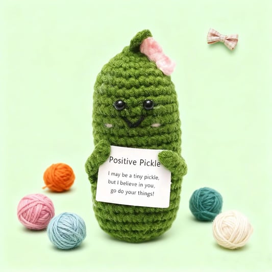 Crochet Positive Pickle Plush Toy
