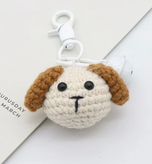 Crochet Dog Bear Whale Keychain Set