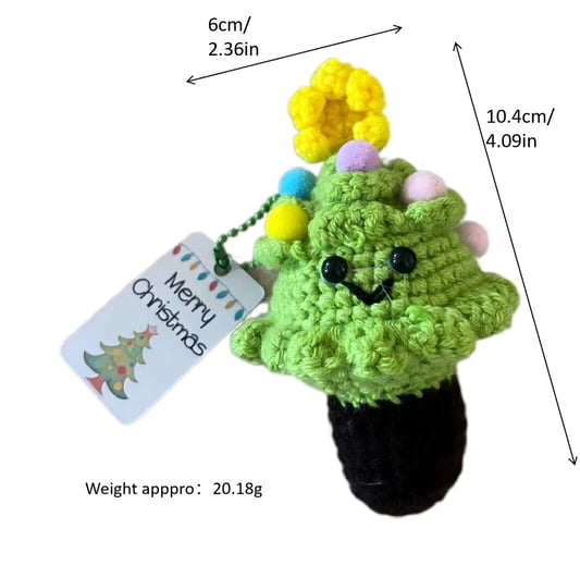 Crochet Christmas Tree Cactus Ornament