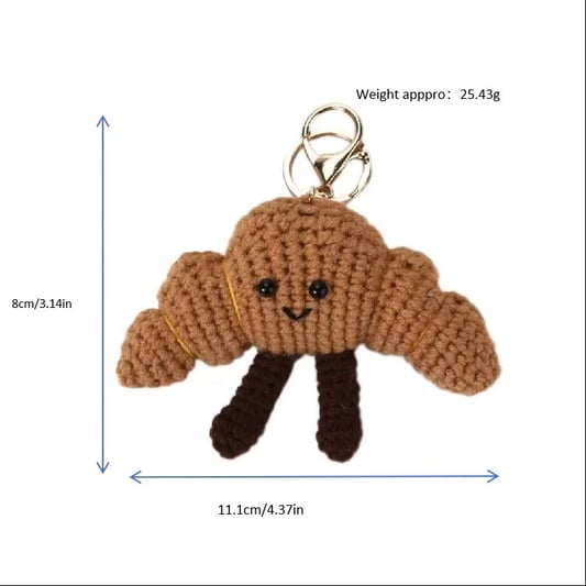 Crochet Croissant Keychain Doll Kit