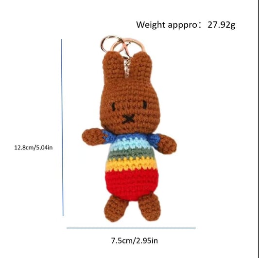 Crochet Rainbow Bunny Keychain Kit