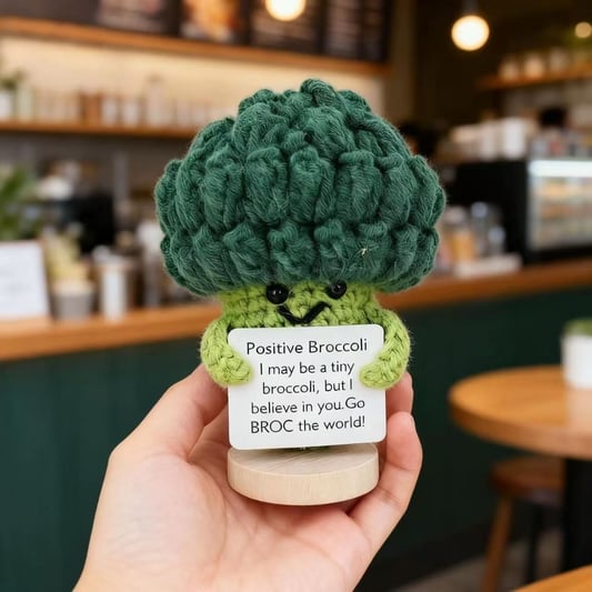 Positive Broccoli Crochet Plush