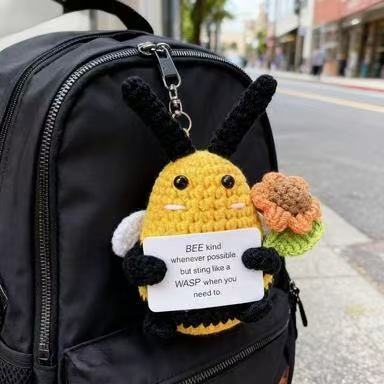 Bee Kind Crochet Plush Decor