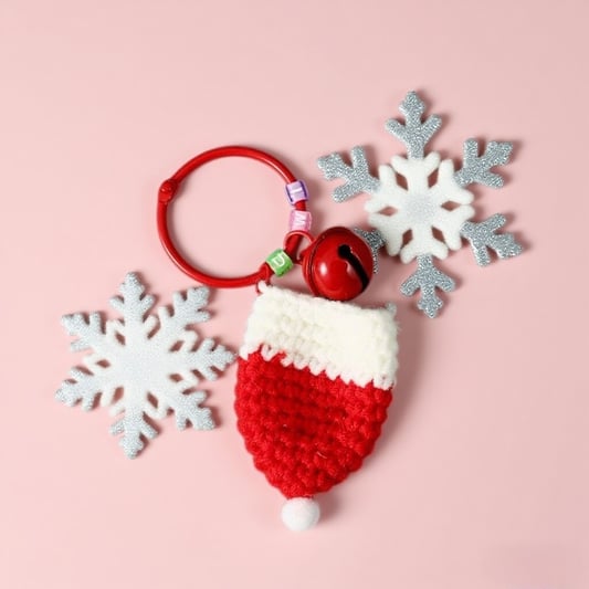 Christmas Stocking Crochet Keychain