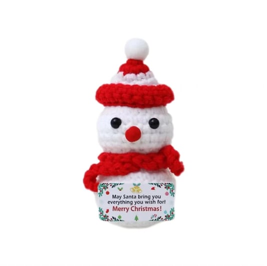 Crochet Snowman Doll Keychain Handmade