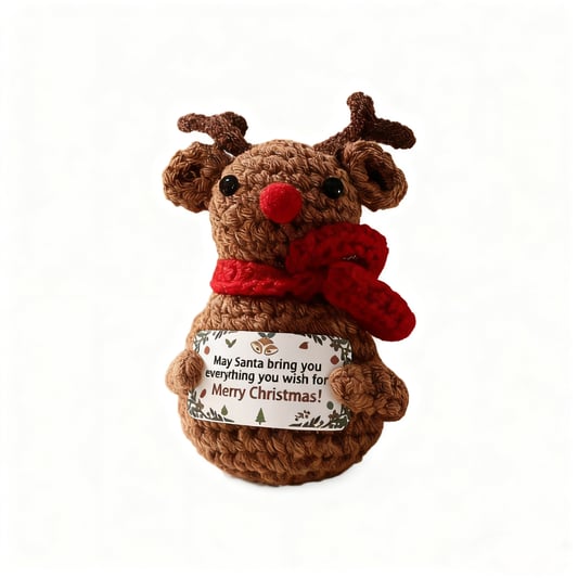 Crochet Christmas Moose Doll Keychain