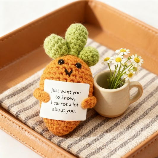Message Carrot Crochet Plush