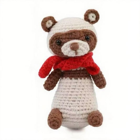 Crochet Raccoon Doll Kit Easy Beginner Craft Set