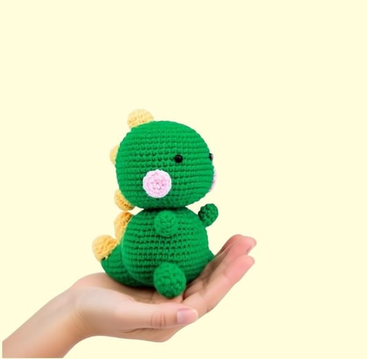 Amigurumi Dinosaur Crochet Kit Plush Keychain Set