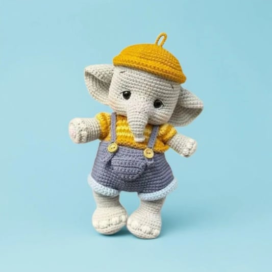Crochet Elephant Doll Kit Beginner Friendly Yarn Set