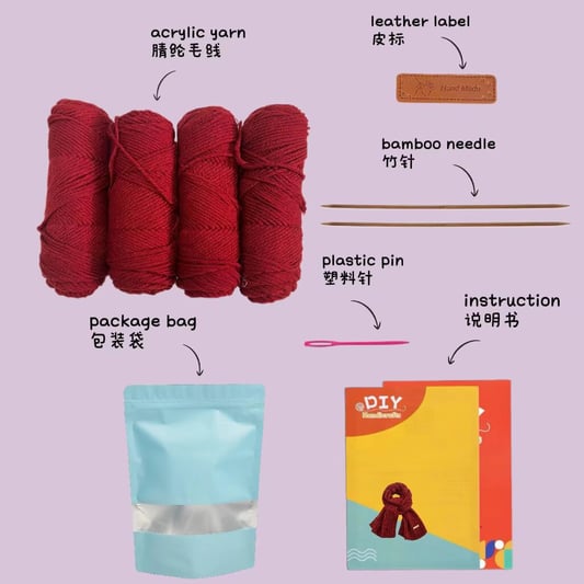 Crochet Scarf Knitting Kit Cozy Winter Accessory