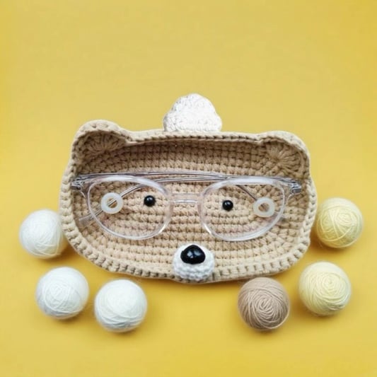 Crochet Bear Eyeglass Case Kit for Beginners