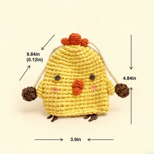Crochet Chicken Keychain Hen Charm
