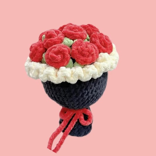 Crochet Rose Bouquet Doll Kit Handmade Gift Idea
