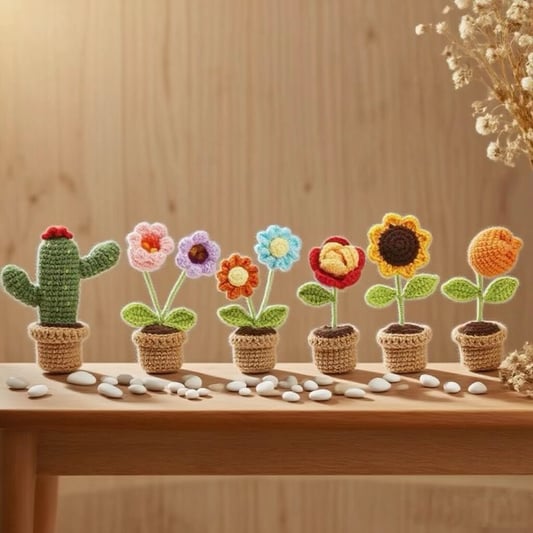 Crochet Plant Doll Kit Cottagecore Floral Pot Design