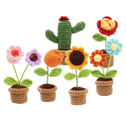 Crochet Plant Doll Kit Cottagecore Floral Pot Design