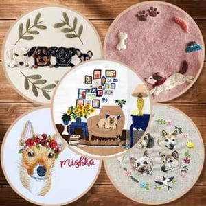 Wholesale Floral Pattern Embroidery Set DIY Hollow Fabric Knitting Kit