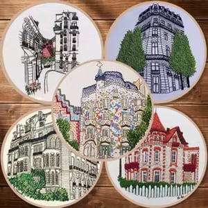 Wholesale Embroidery Materials Pack Novice Embroidery Building Pattern