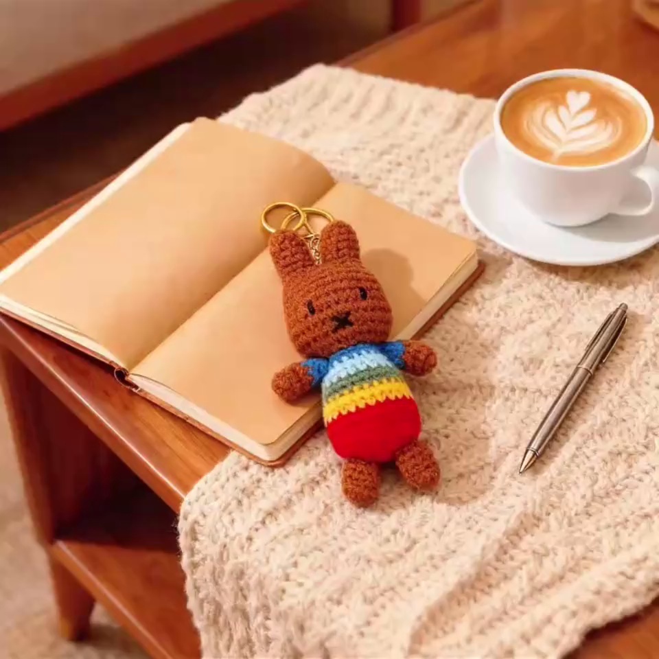 Crochet Rainbow Bunny Keychain Kit