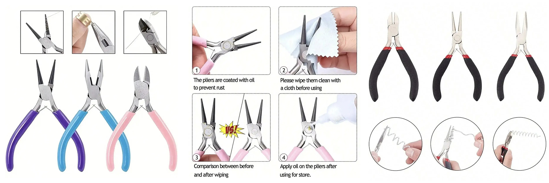 Mini Pliers Handle Anti-slip Fixing DIY Making and Repair Jewelry Tool