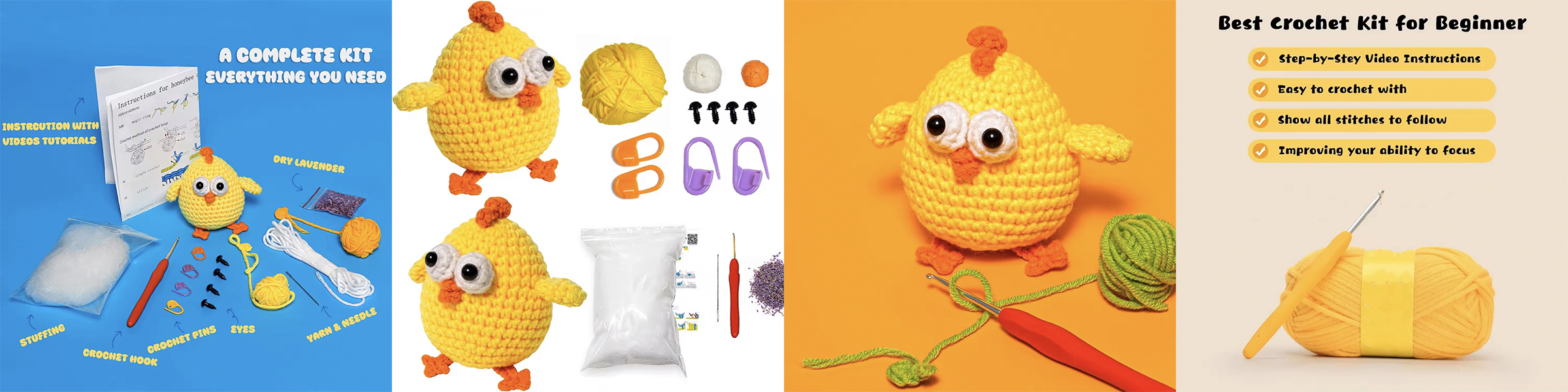Beginners Easy DIY Making Knit Chick Crochet Doll Kits Manufacturers