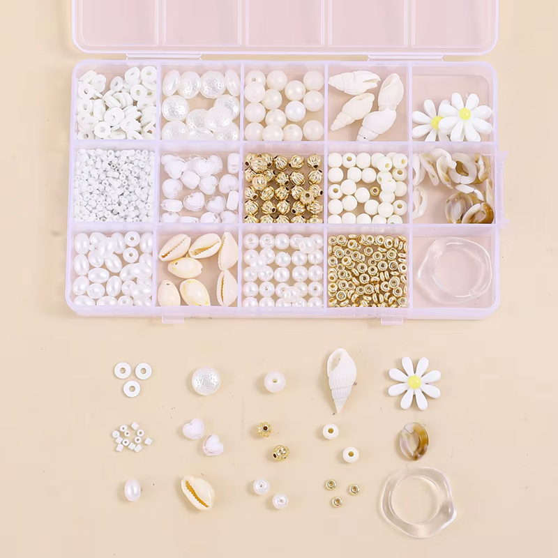 Factory Wholesale Hot Sell 15 Grids Natural Shell Beads Kits