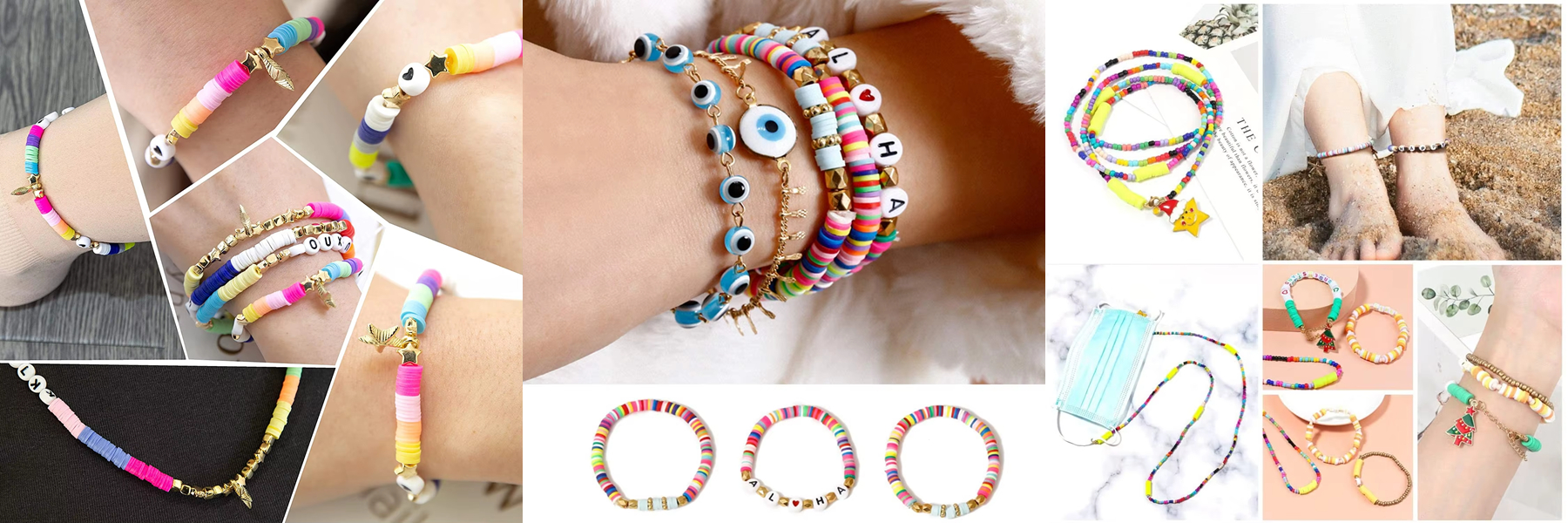 Factory Selling 24 Colors Polymer Clay Beads Kit with Letter Beads Kit