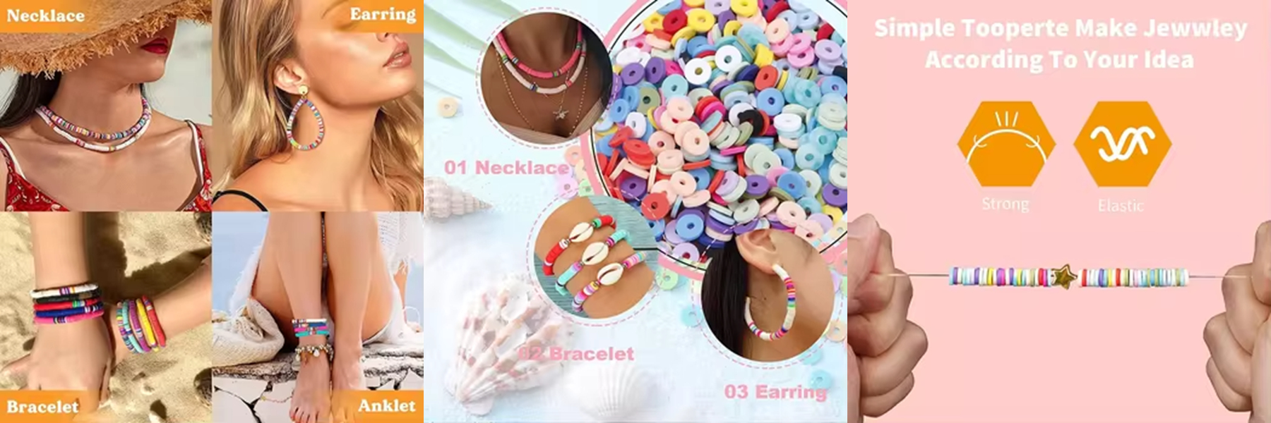 Direct Selling 24 Color Clay Beads with 26 Letters Beads Kit