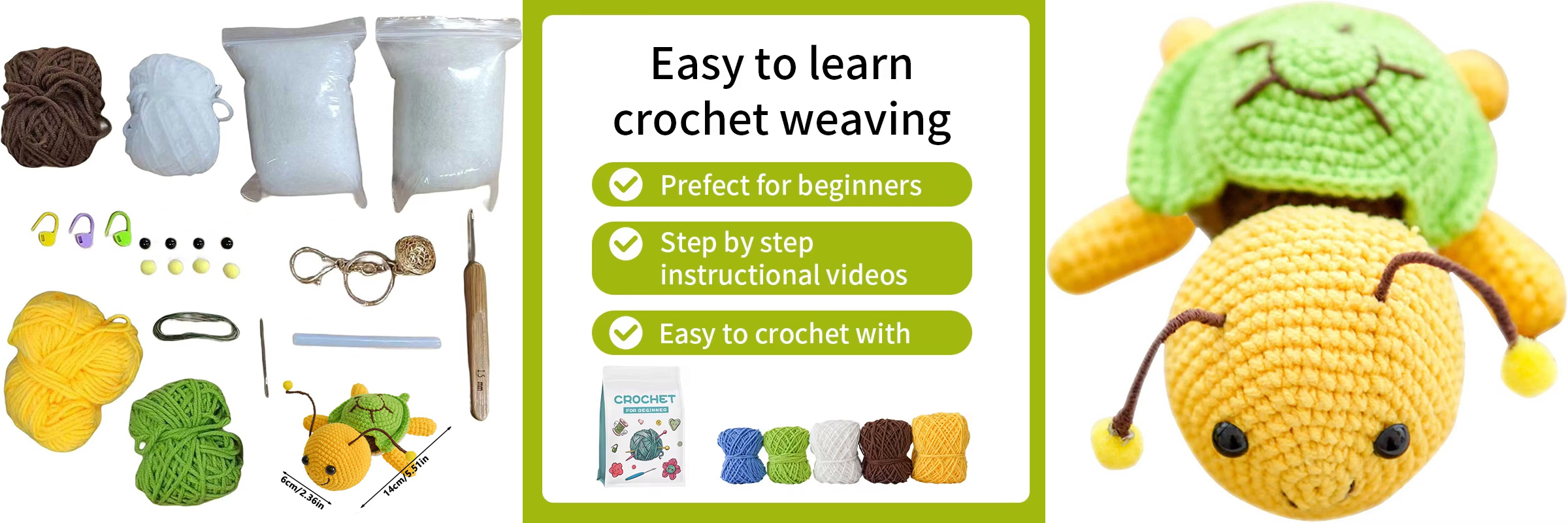 Wholesale Crochet Doll Set Yarn DIY Knitting Turtle Doll Pendant Kits