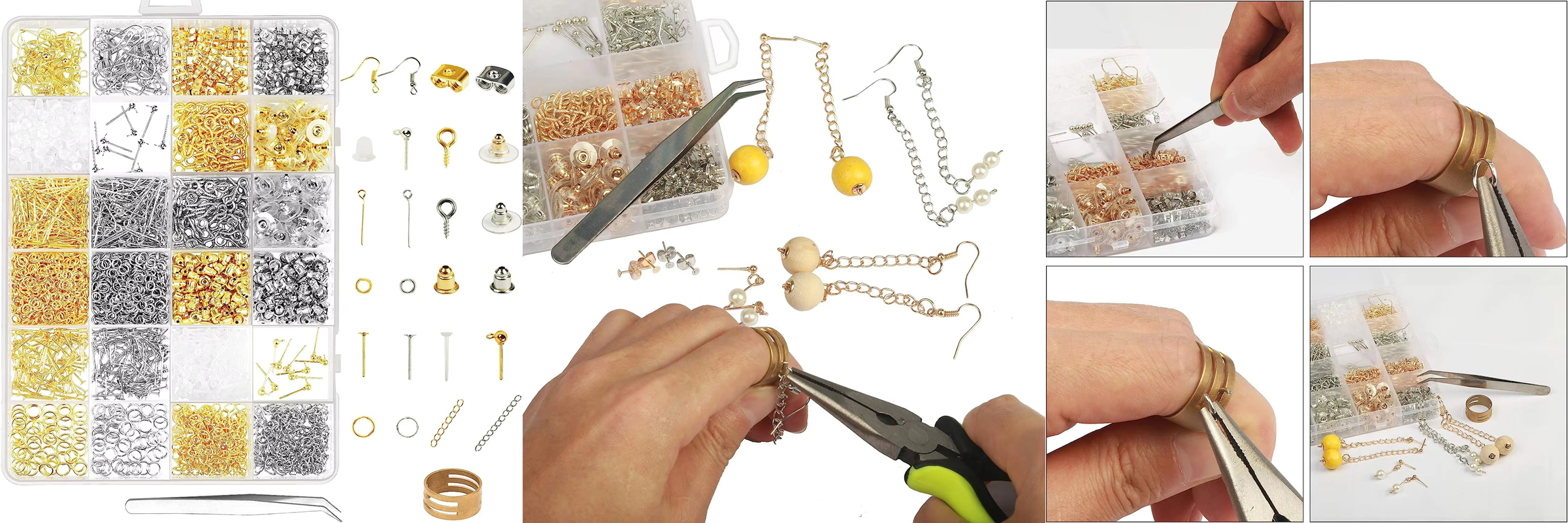 Factory Direct Selling 24 Grids Alloy Earring Making Accessories Set