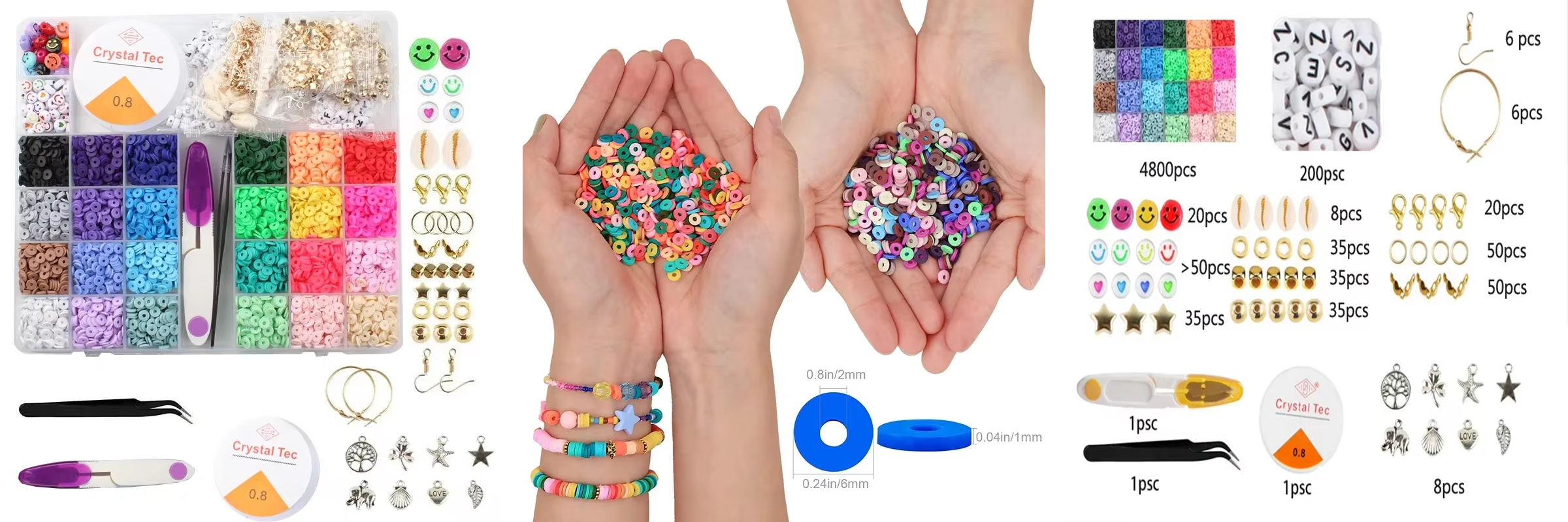 Direct Selling Diy 28 Grids 6mm Polymer Clay Beads Set