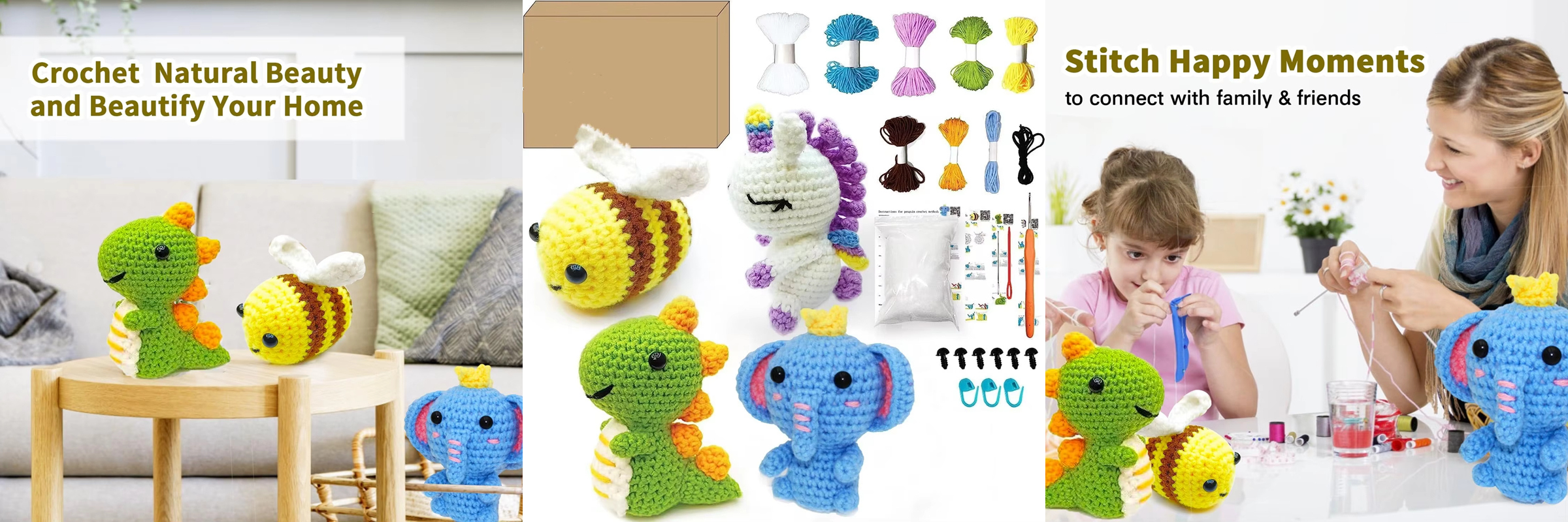 2024 Hot Sell Animal Crochet Kits for Beginners DIY Weaving Doll Set