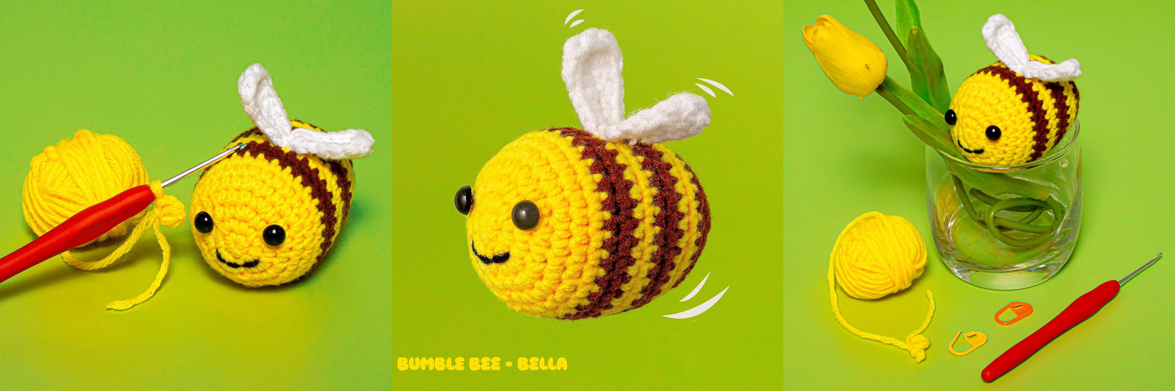 2024 Hot Sell Crochet Doll Kits DIY Knitting Bee Keychain Pendant Set