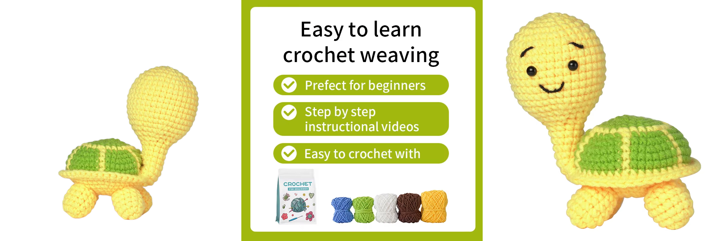 Factory New Product Crochet Animal Kits Novice DIY Knitting Turtle Set
