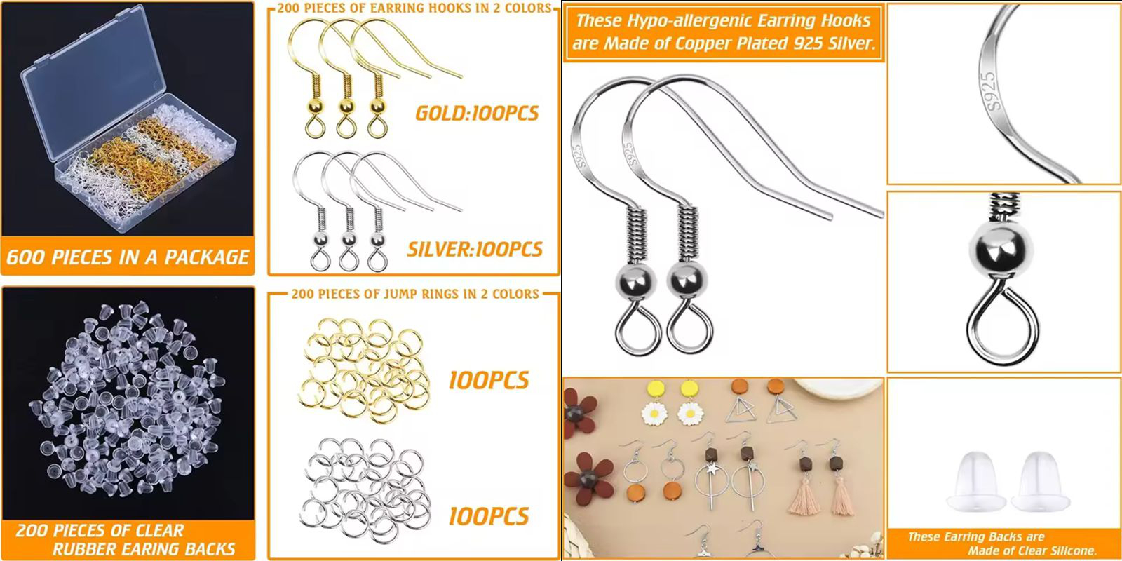 Semi Finished Electroplated Earring Making Anti Allergic Earring Hooks
