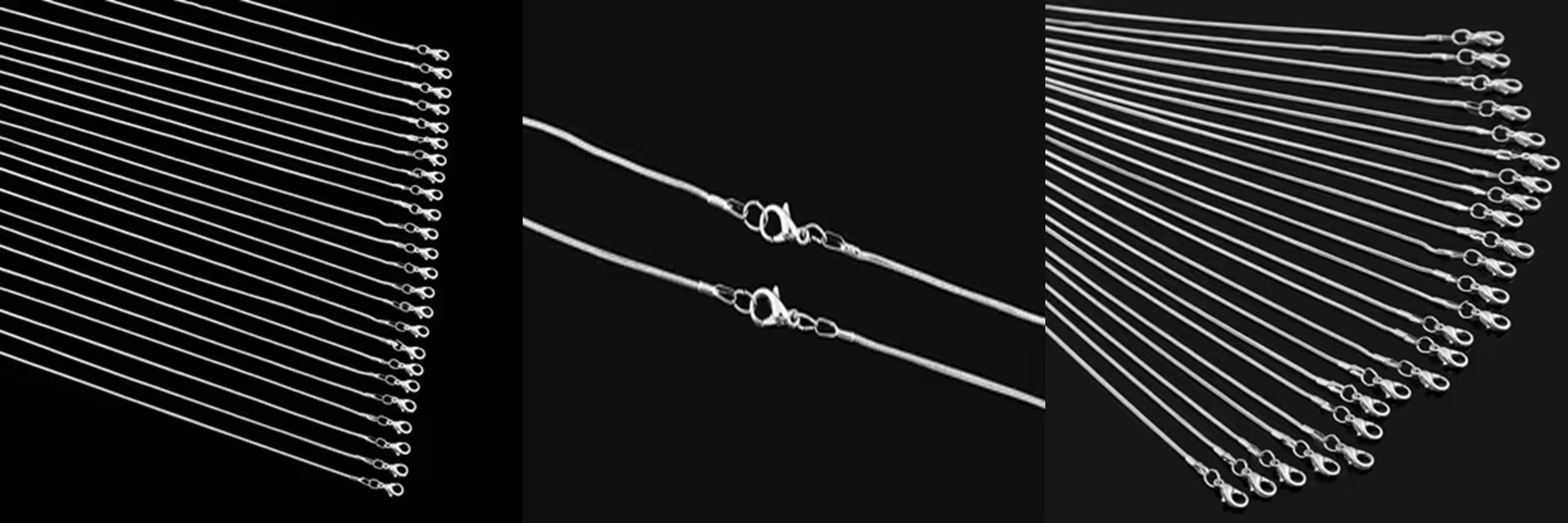 925 Silver Brightening Shining Link Snake Chain Lobster Clasp Necklace