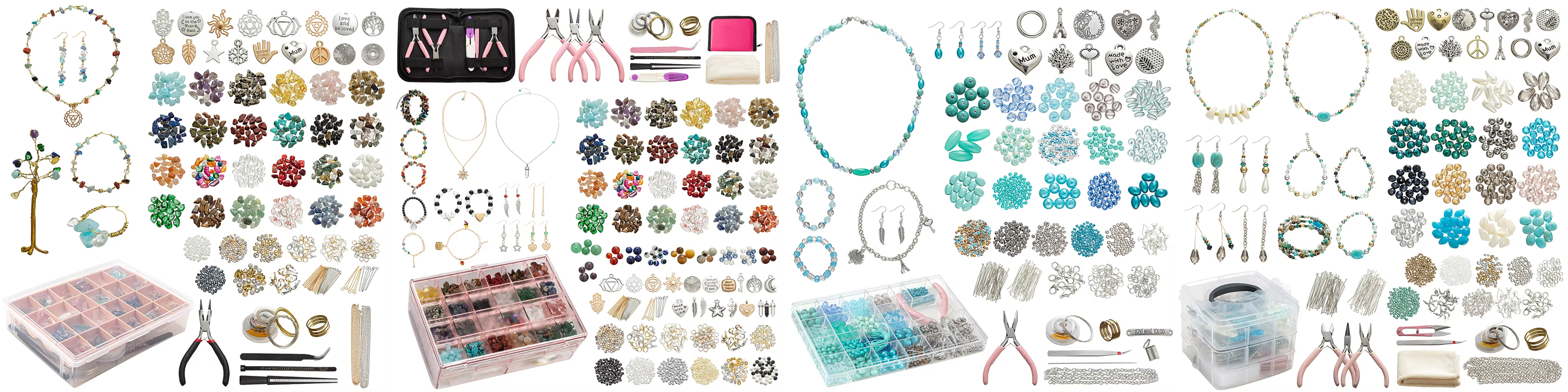 24 Colors of Natural Gemstone Beads Kit