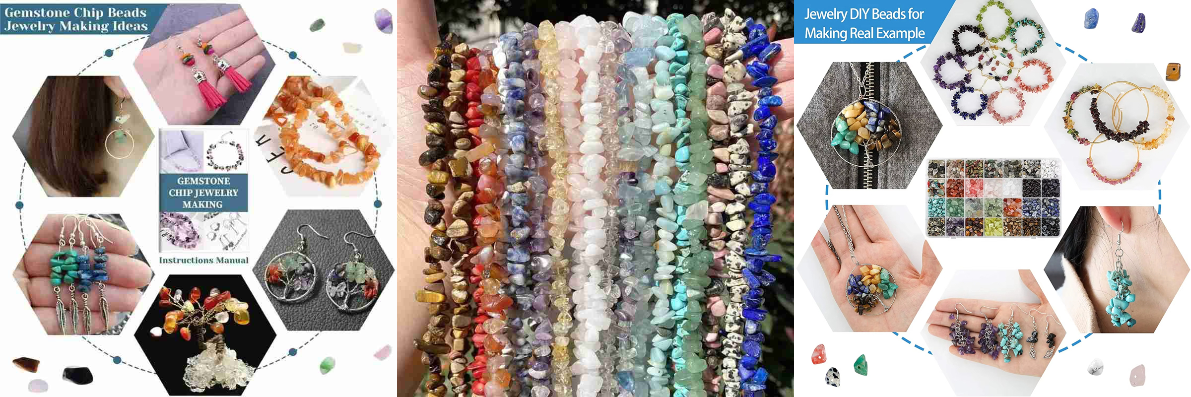 28 Colors Irregular Natural Gemstone Beads Kit