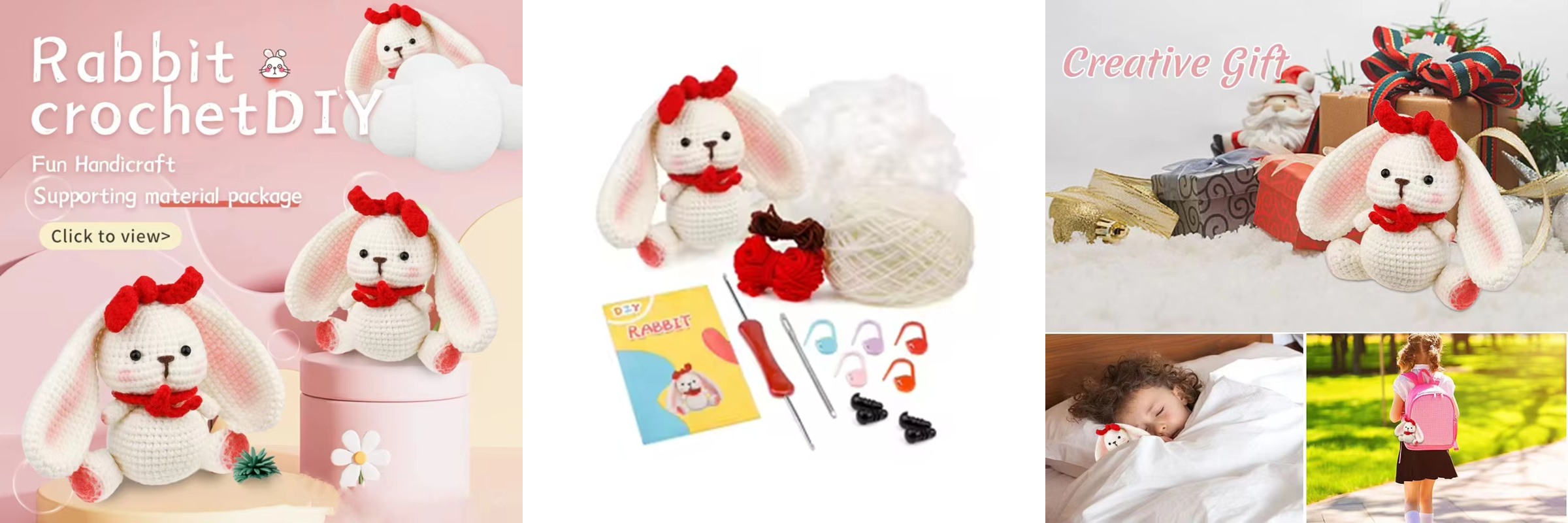 High Quality Crochet Doll Kits Beginner DIY Knitting Plush Rabbit Set