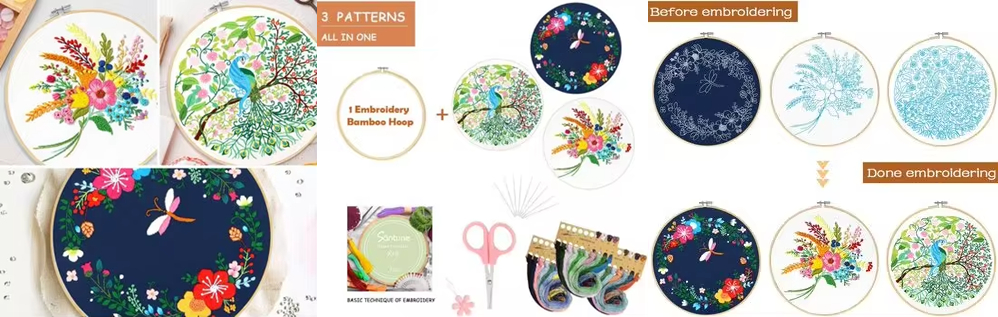Factory Sell Cross Stitch Set Starter Handwork Making Embroidery Kits