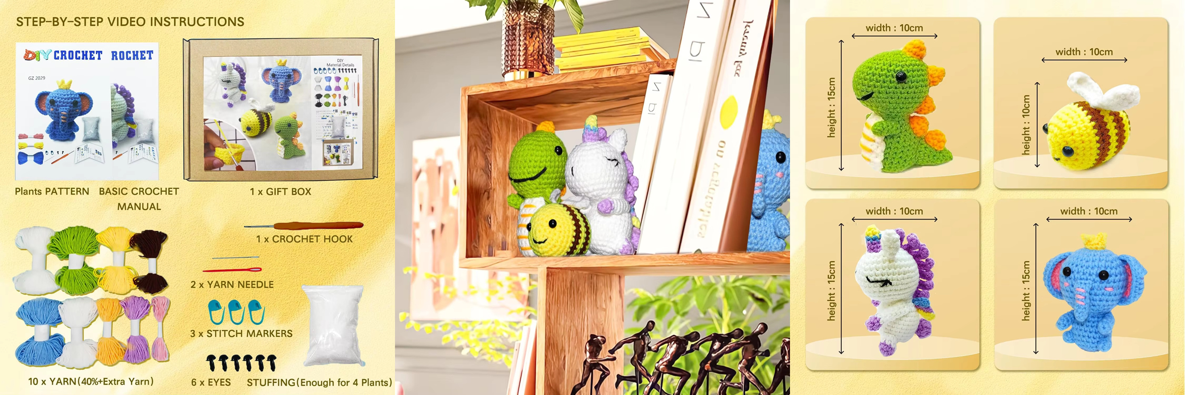 2024 Hot Sell Animal Crochet Kits for Beginners DIY Weaving Doll Set