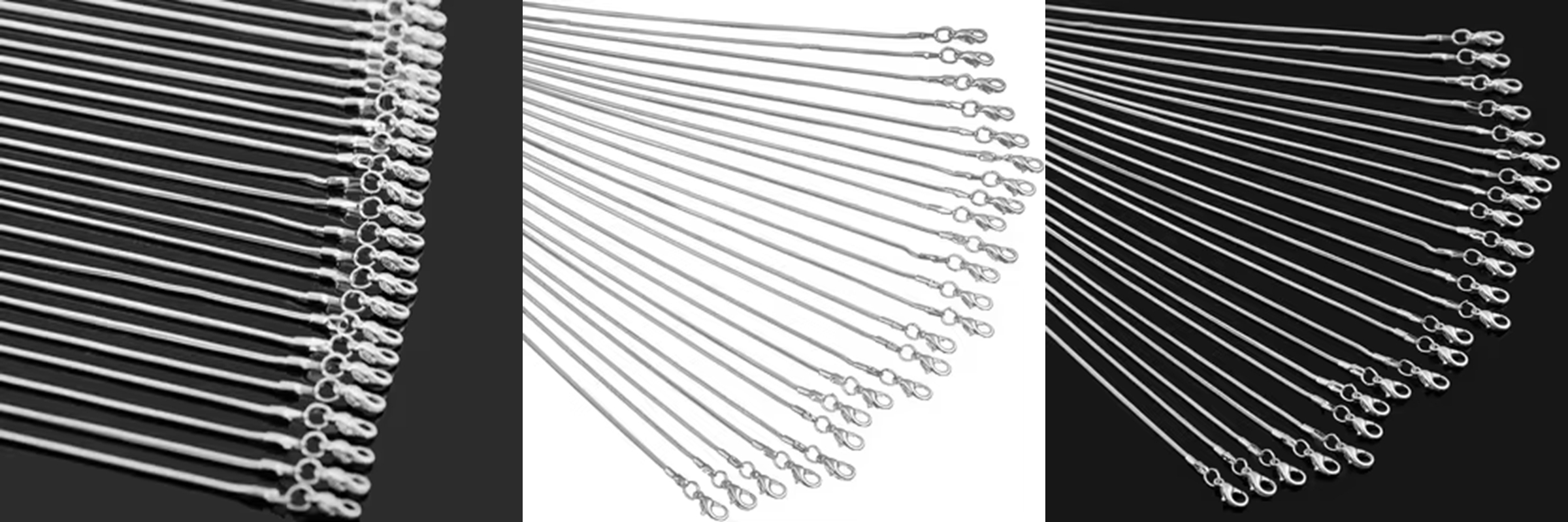 925 Silver Brightening Shining Link Snake Chain Lobster Clasp Necklace