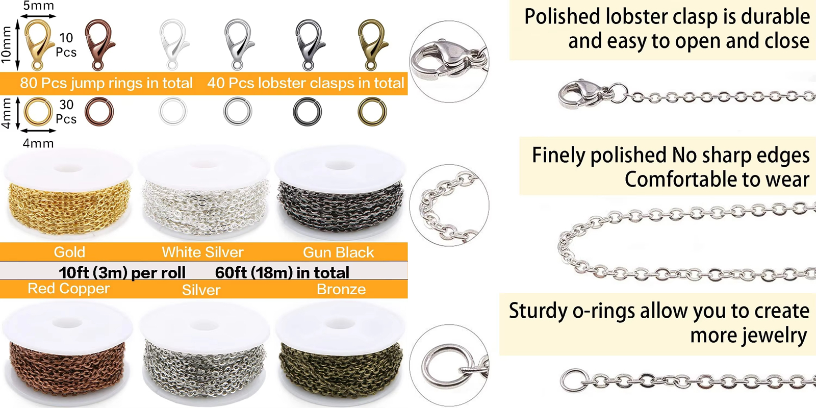 2mm Coloful Connect Metal Chain Cable Chain Jewelry Chain Accessories