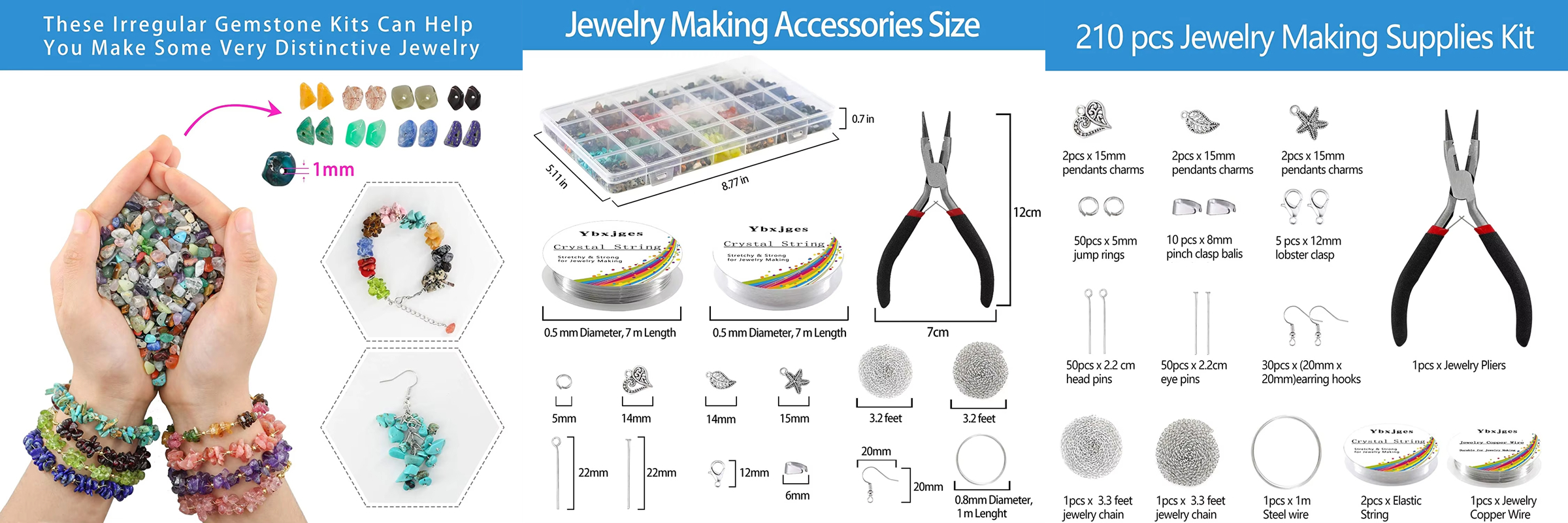 28 Colors Irregular Natural Gemstone Beads Kit
