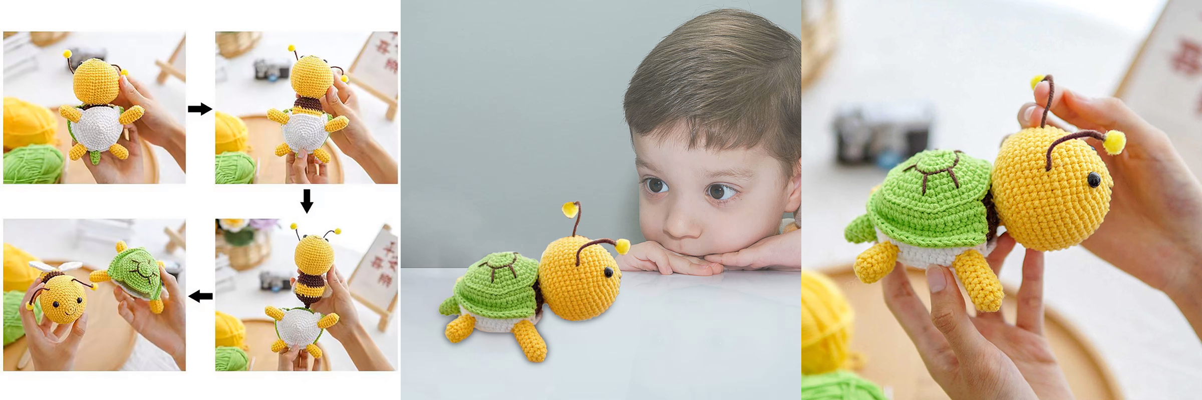 Wholesale Crochet Doll Set Yarn DIY Knitting Turtle Doll Pendant Kits
