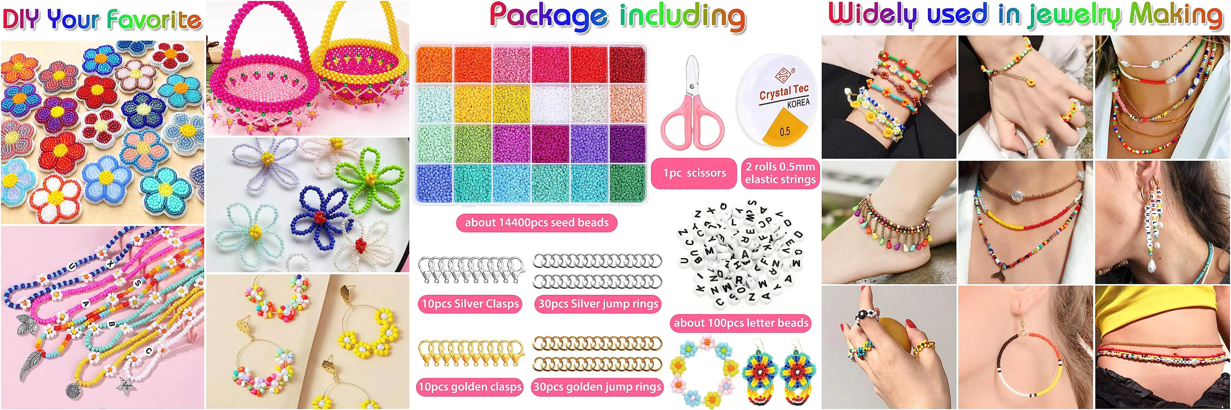 2mm Glass Seed Bead DIY Jewelry Making Kit