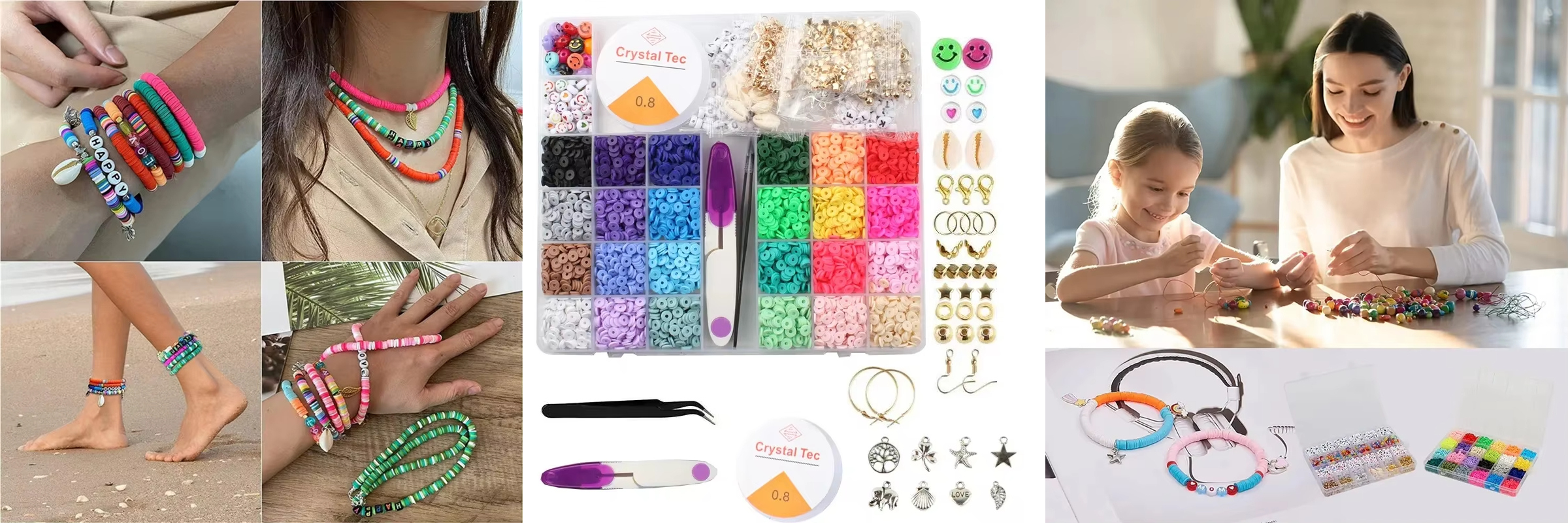 Direct Selling Diy 28 Grids 6mm Polymer Clay Beads Set