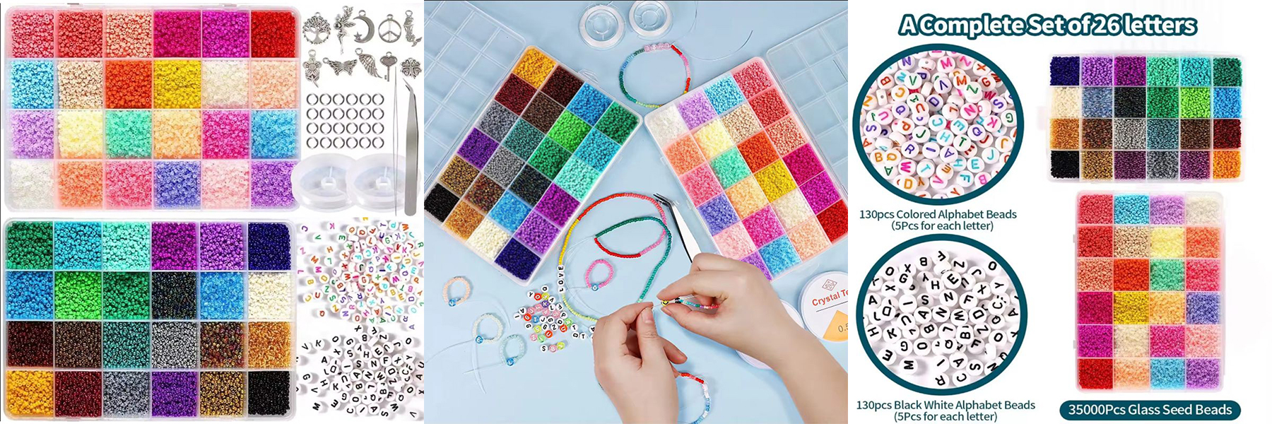 Factory Wholesale Sell 48 color Czech Glass Seed Bead Kits