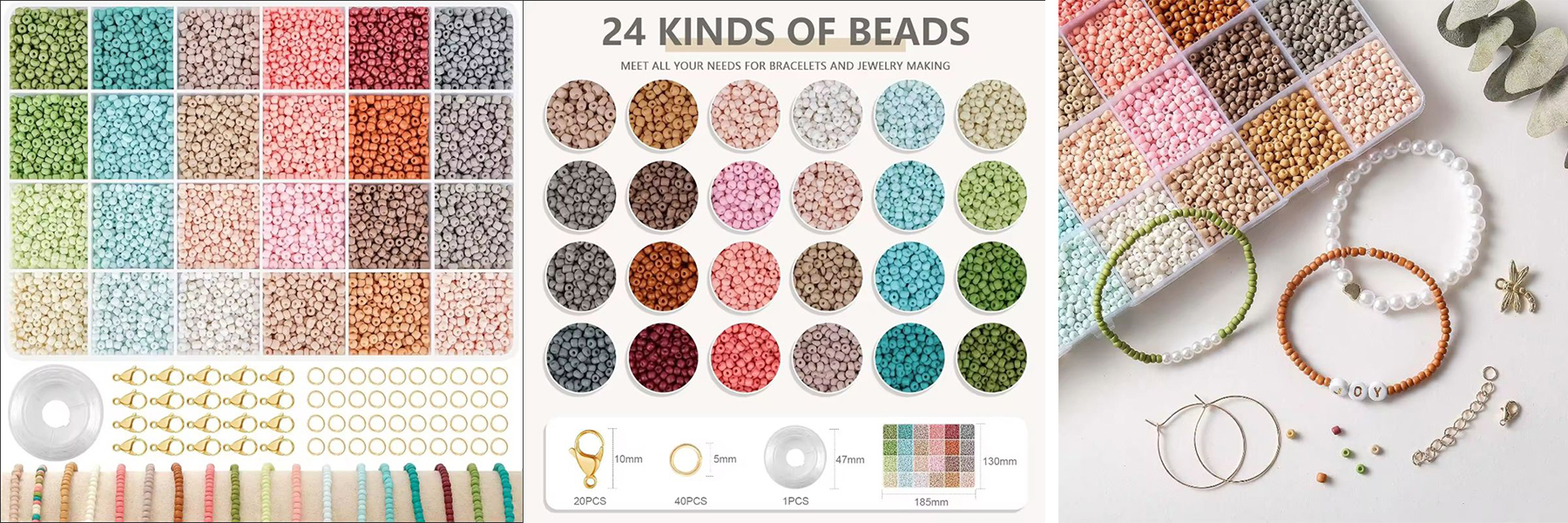 24 Colors Glass Seed Beads Kit Manufacturers